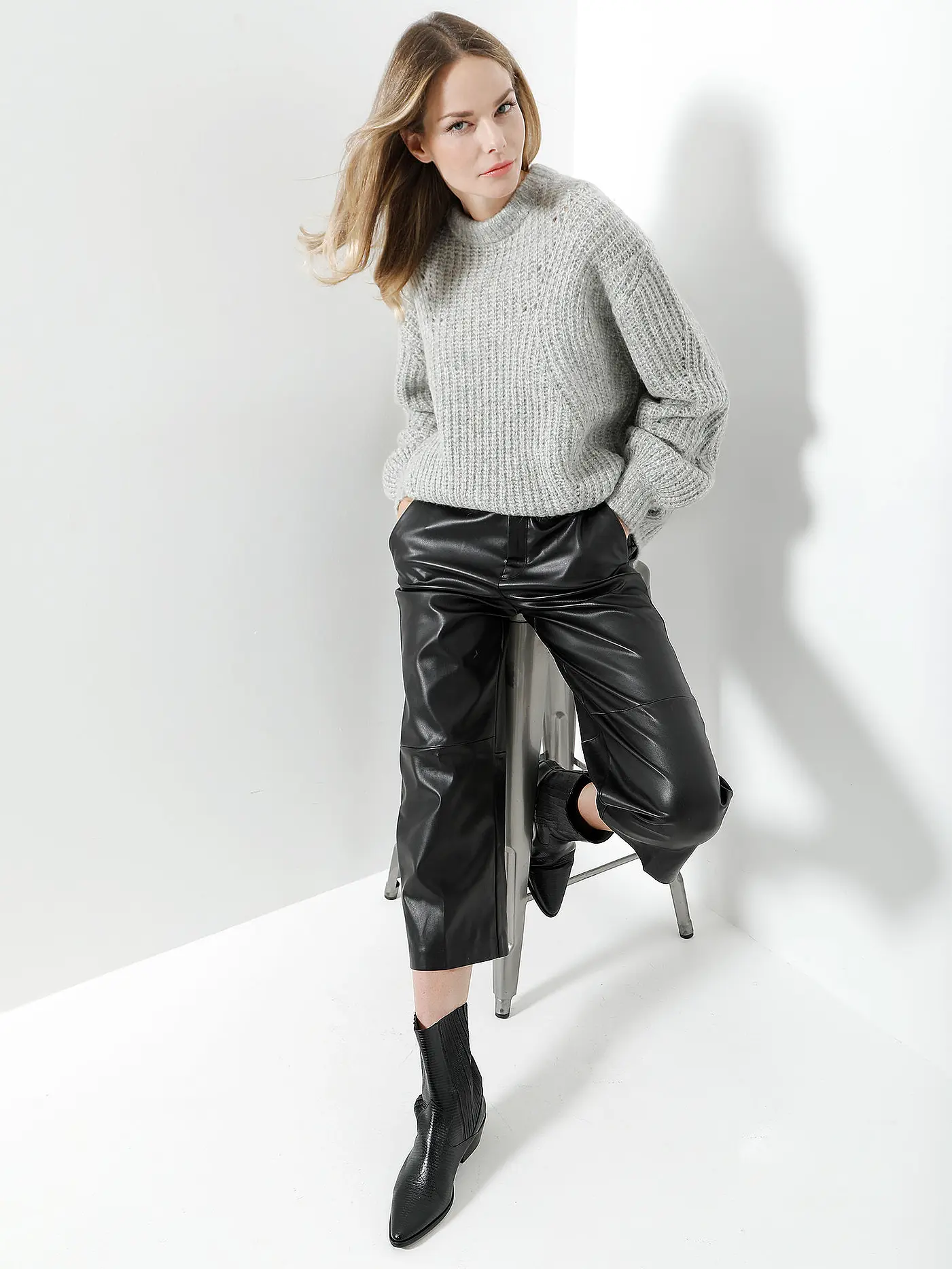 MAC | Culotte in Lederoptik " Chiara " | schwarz